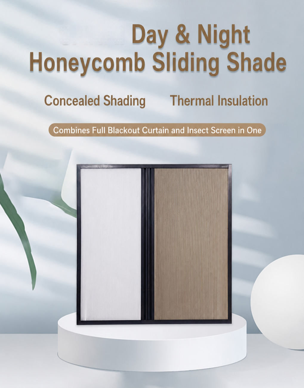 Day and night honeycomb push-pull invisible sunshade blind - Door/Window | CHEERFUL Kenya image 2 detail view