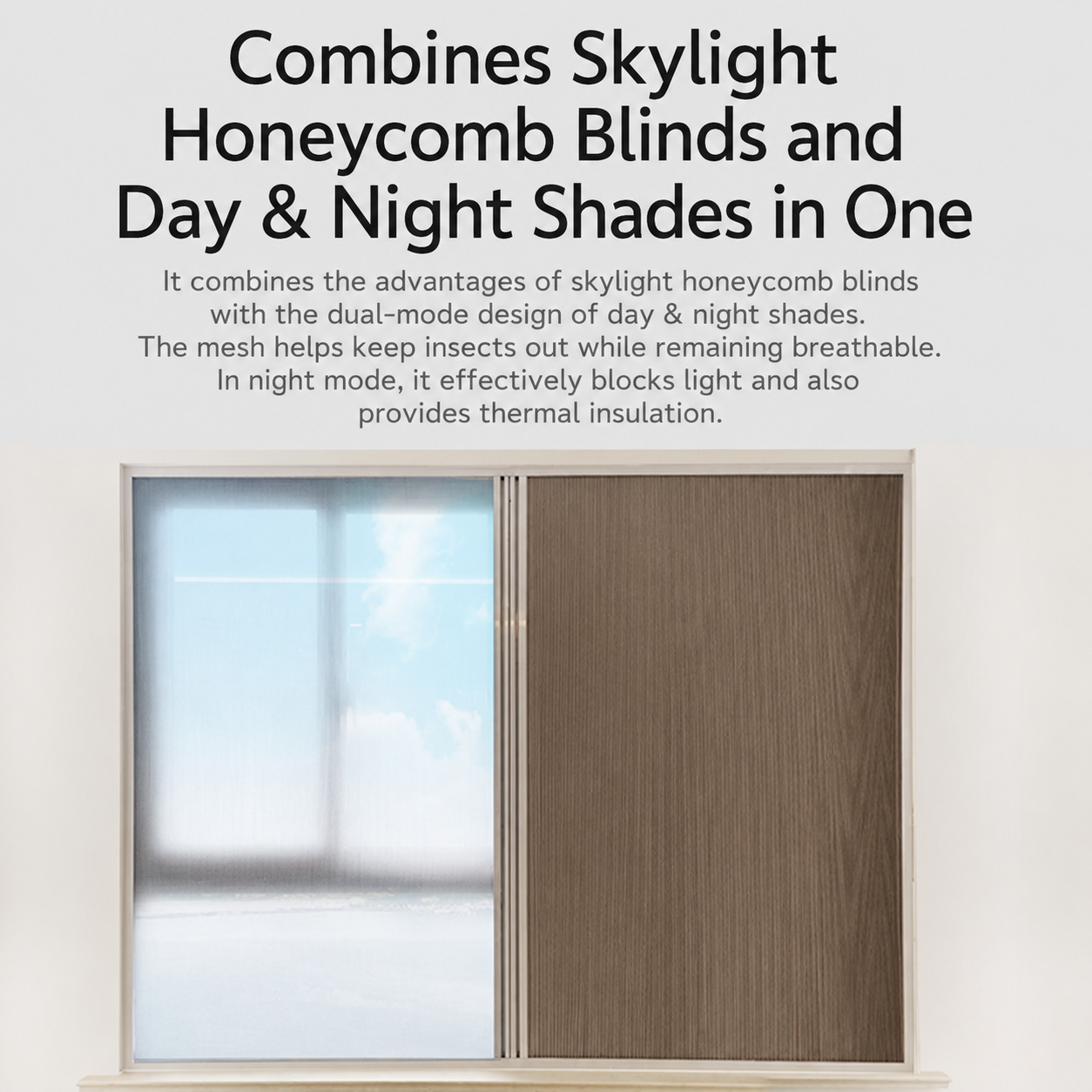 Day and night honeycomb push-pull invisible sunshade blind - Door/Window | CHEERFUL Kenya image 3 detail view