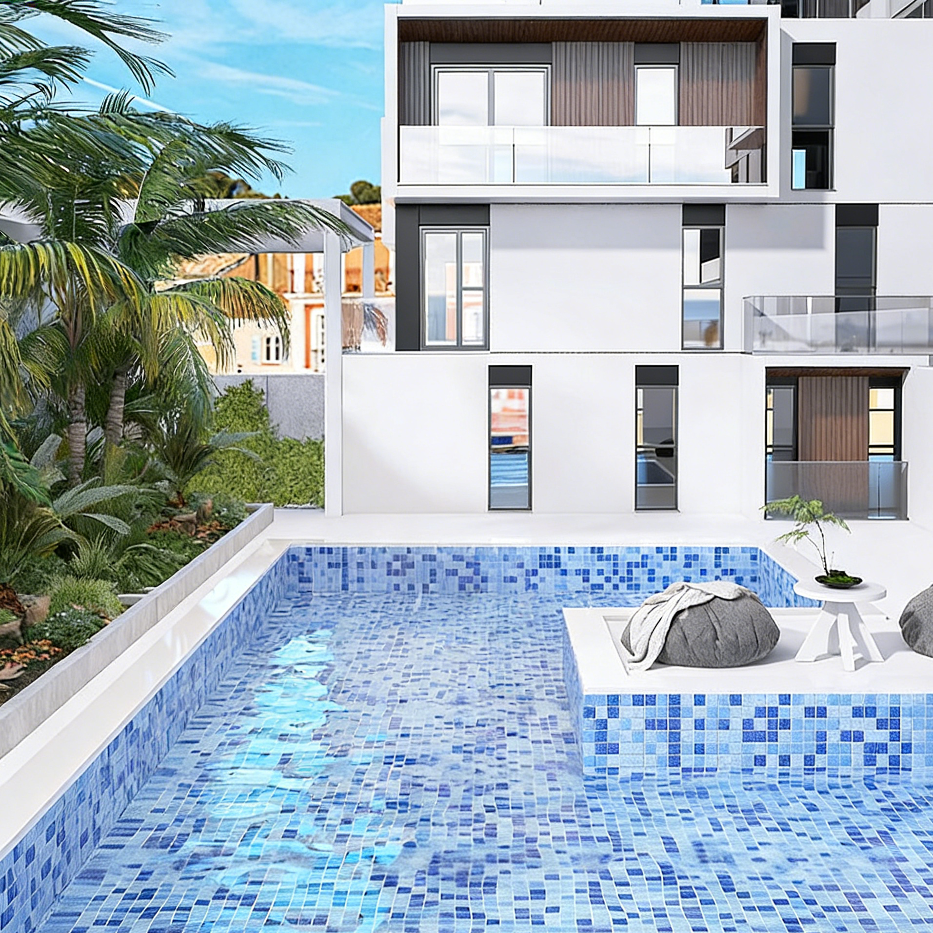 Thick-glazed ceramic mosaic tiles for swimming pools, outdoor use, frost-resistant and anti-slip, suitable for hotel bathrooms, pools, and fish ponds in blue - Pool Tiles / Specialized Outdoor Tiles | CHEERFUL Kenya