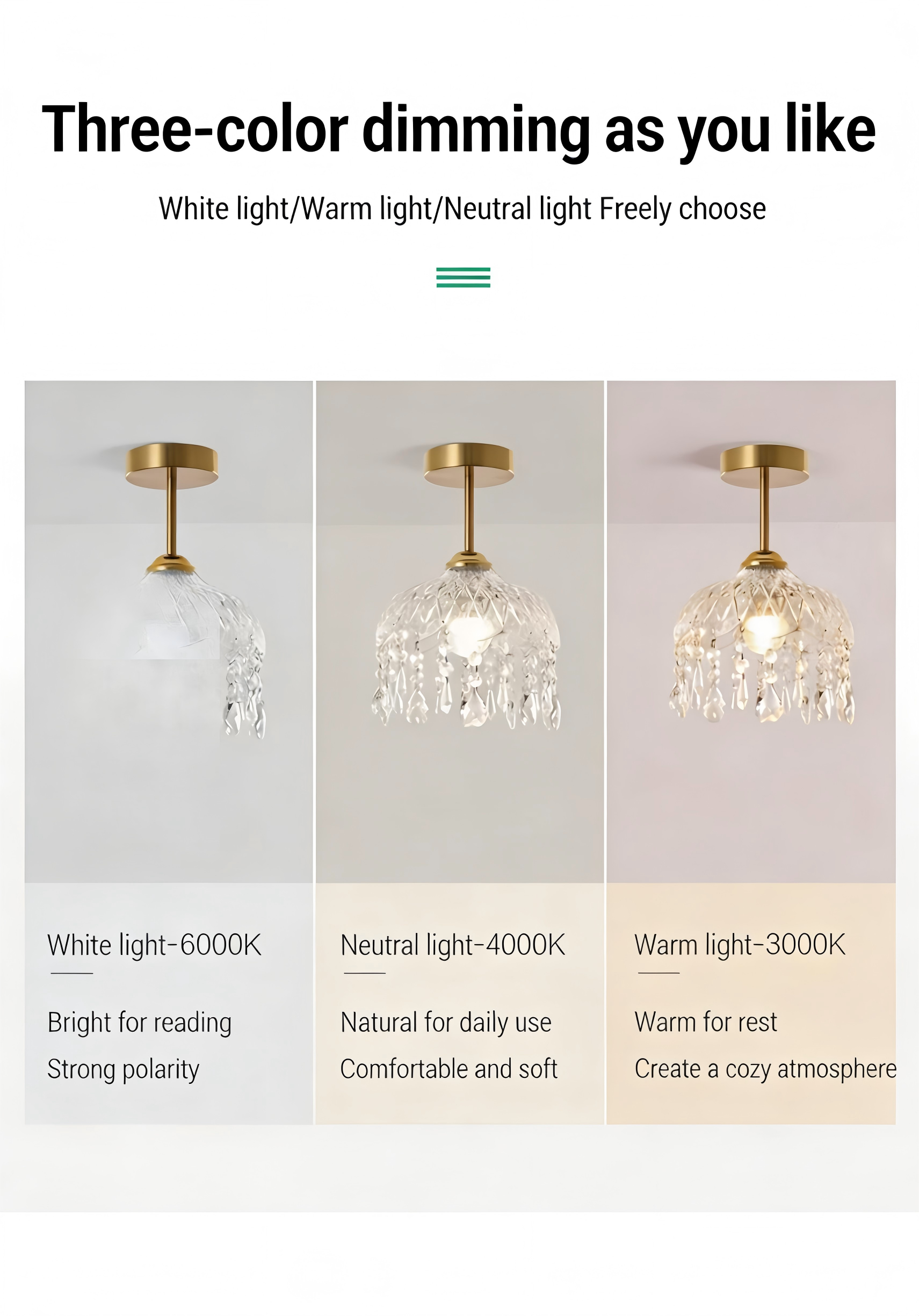 Hallway Lighting, Corridor Lighting, Modern Minimalist Style, Staircase Entrance Hall, Balcony Lighting, French Crystal Chandelier, Small Pendant Light (P271) - Lighting Fixtures | CHEERFUL Kenya image 8 detail view