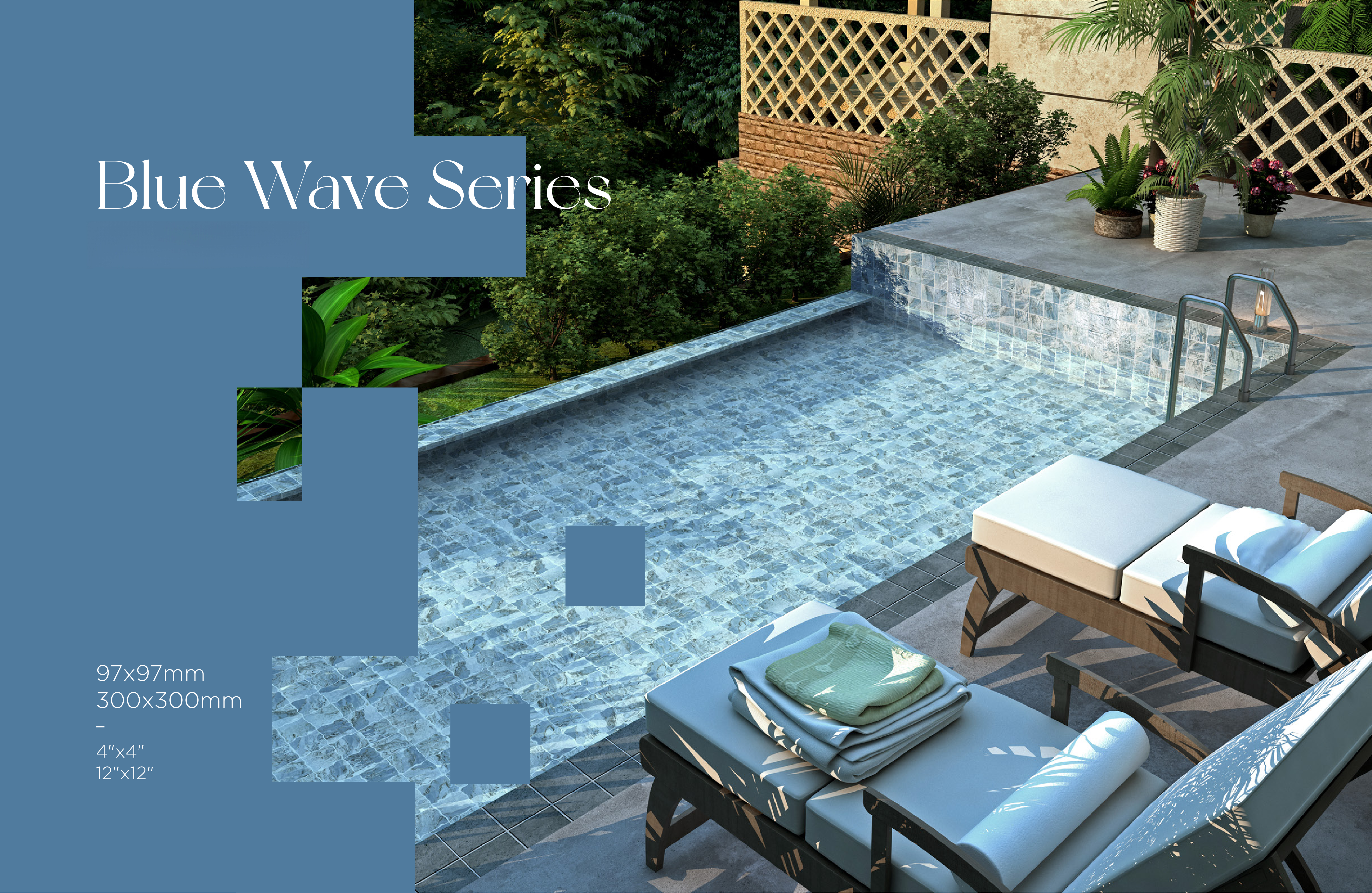 Pool Tiles and Mosaic - Tile(Small Stone) / Pool Tiles / Specialized Outdoor Tiles | CHEERFUL Kenya detail view
