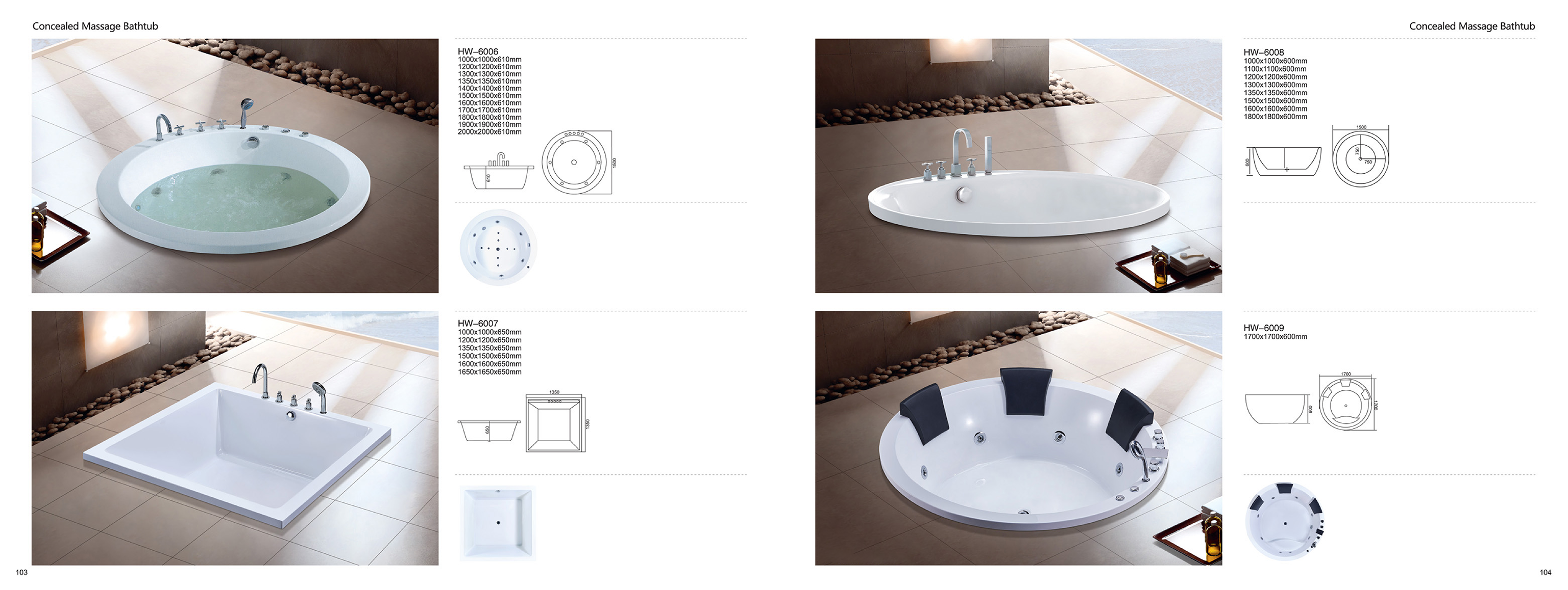Concealed Massage Bathtub - Sanitary Ware | CHEERFUL Kenya image 3 detail view