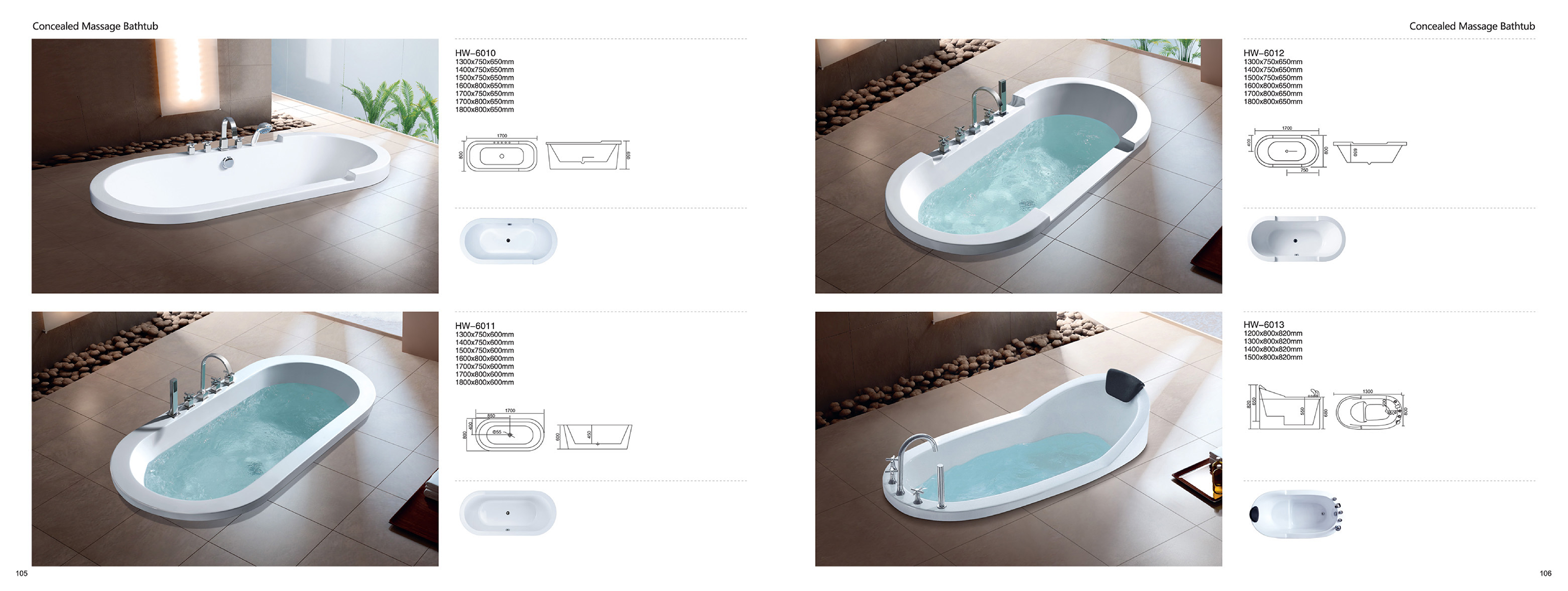 Concealed Massage Bathtub - Sanitary Ware | CHEERFUL Kenya image 4 detail view