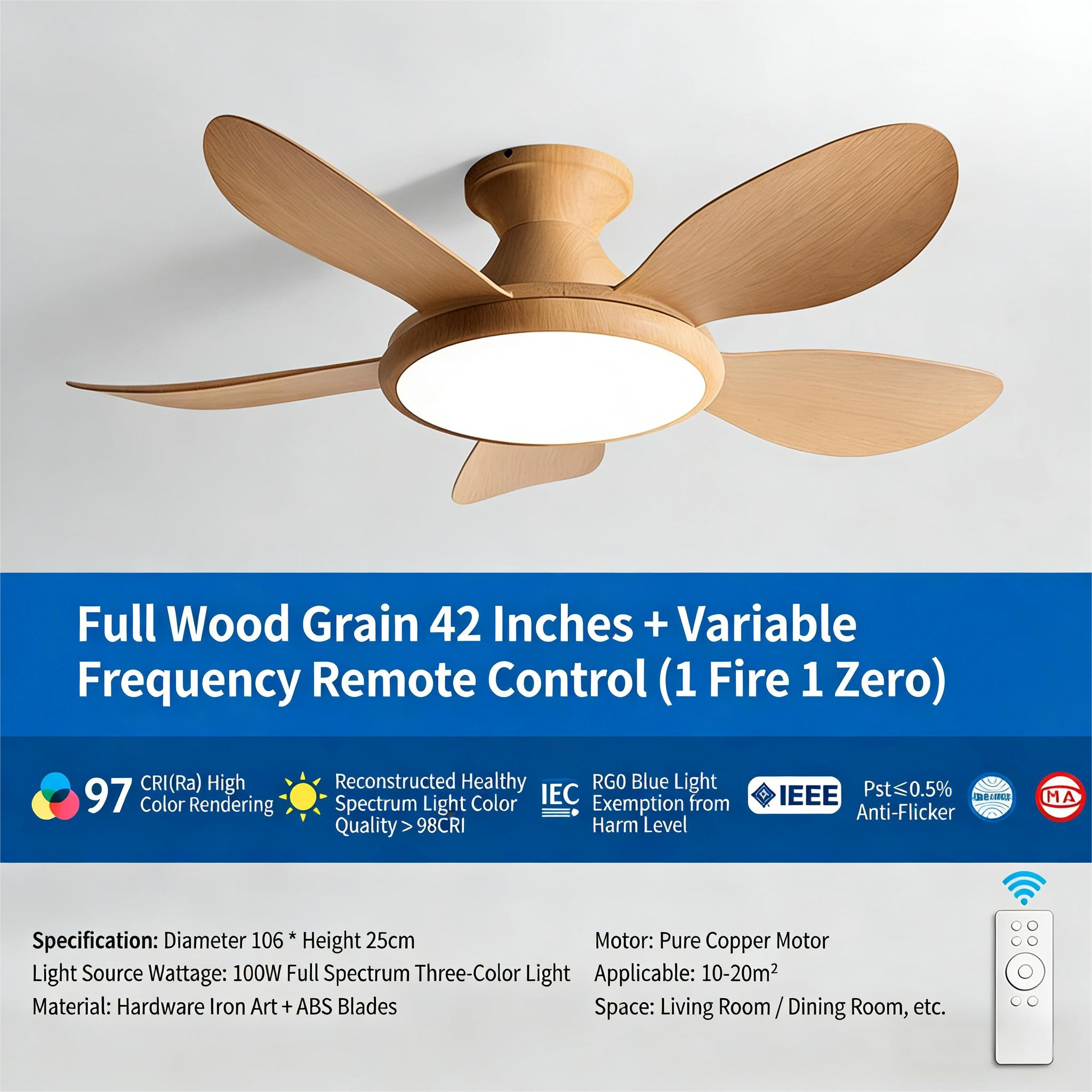 Household ceiling fan light, living room bedroom variable frequency electric integrated fan pendant light - Ceiling Fans | CHEERFUL Kenya image 6 detail view