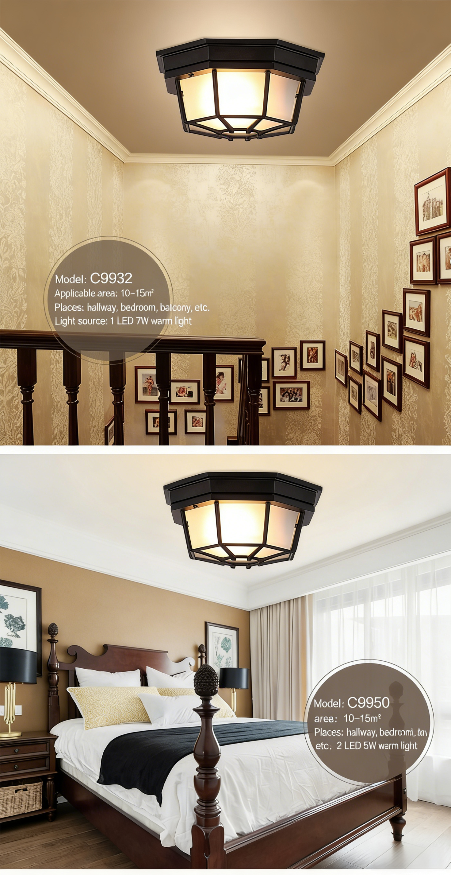 American ceiling light, European creative retro industrial style balcony corridor hallway foyer bedroom dining room lighting fixtures - Lighting Fixtures | CHEERFUL Kenya image 8 detail view