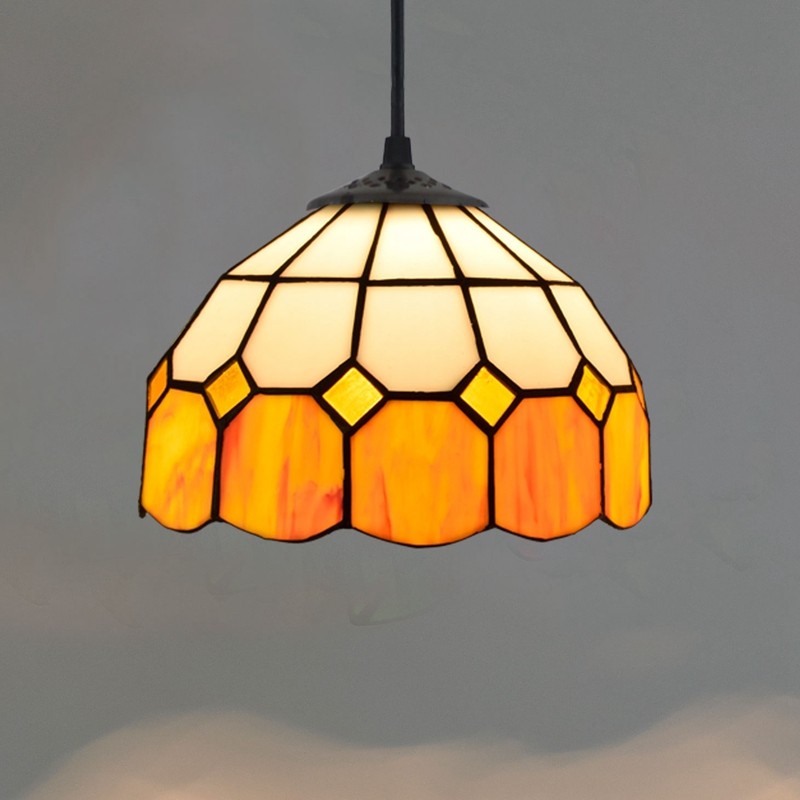 American retro colored glass restaurant light, European bar tea room bedroom balcony corridor glass hanging lamp - Lighting Fixtures | CHEERFUL Kenya image 4