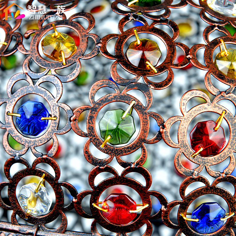 Bohemian retro wrought iron restaurant single head colorful crystal lamp, creative specialty American coffee shop triple head chandelier - Lighting Fixtures | CHEERFUL Kenya image 5