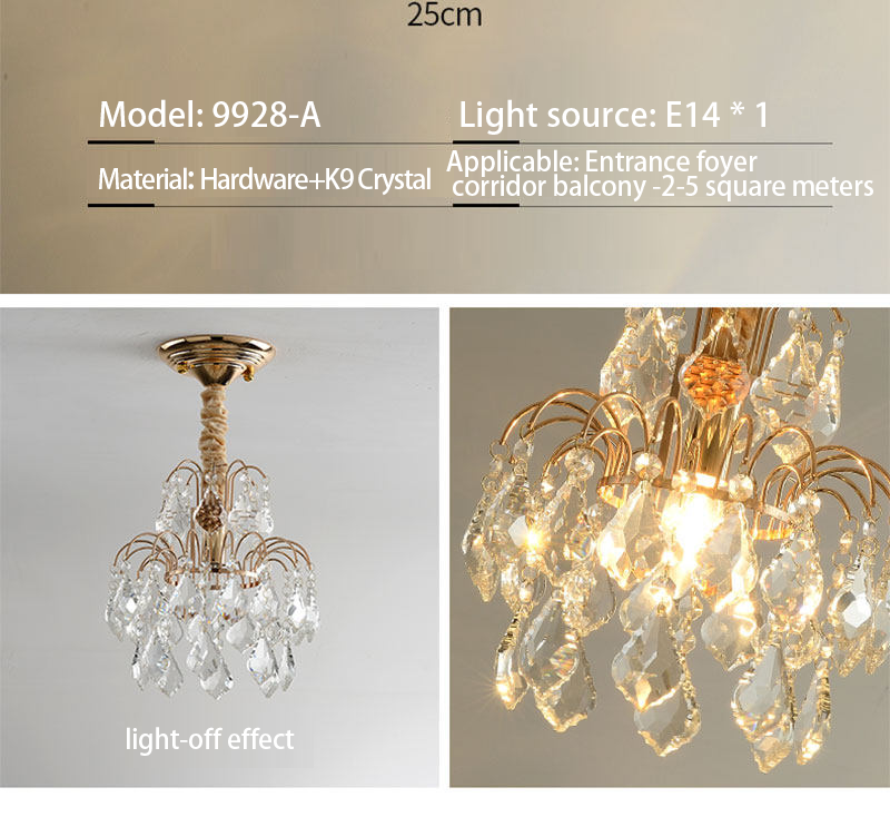European style luxury crystal chandelier, American style small ceiling light - Lighting Fixtures | CHEERFUL Kenya image 5 detail view