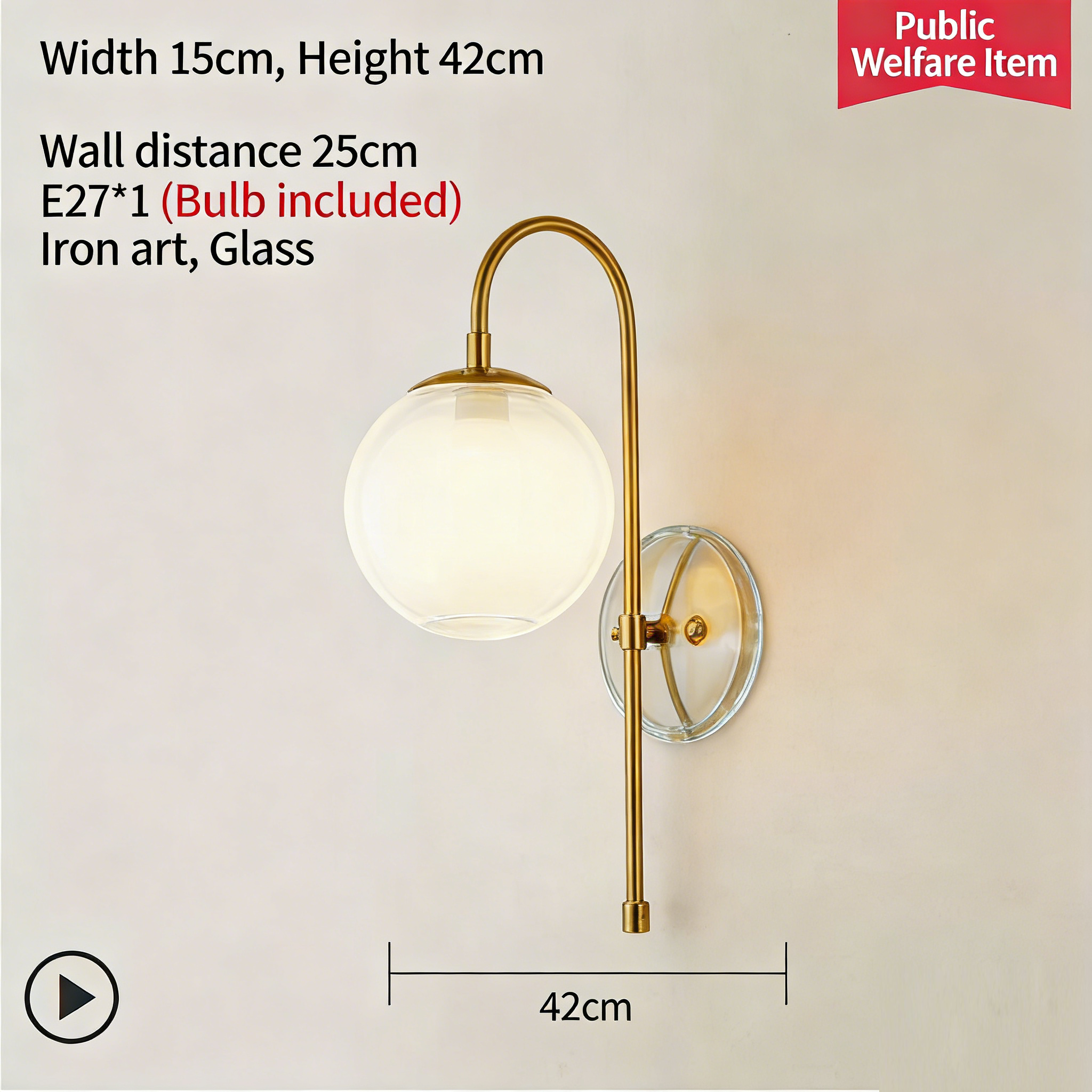 Modern luxury background wall hotel wall lamp, creative Nordic corridor living room bedroom bedside lamp - Lighting Fixtures | CHEERFUL Kenya image 3 detail view
