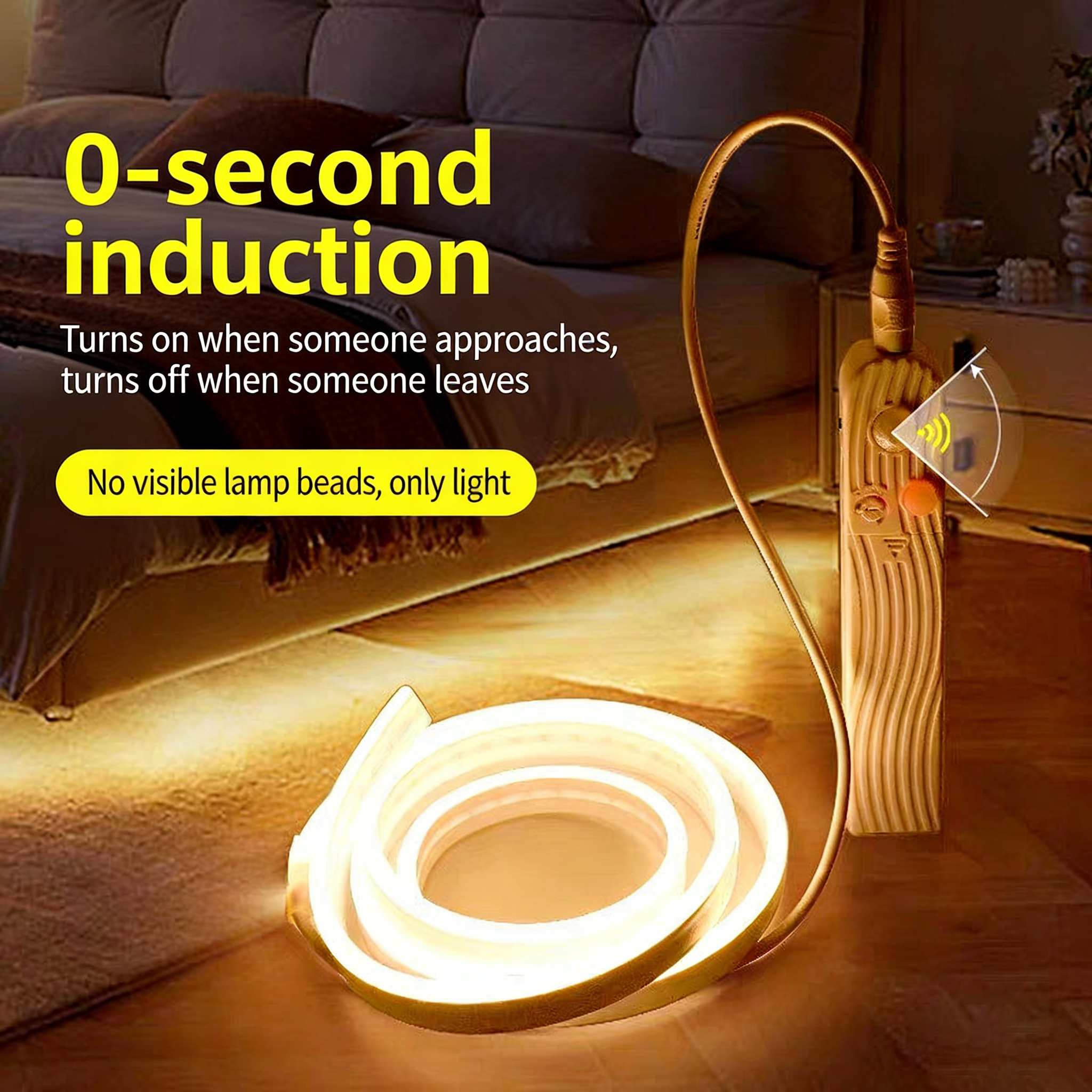 Intelligent sensing non spot neon light strip, human body sensing LED cabinet light strip battery box - Lighting Fixtures | CHEERFUL Kenya image 2 detail view