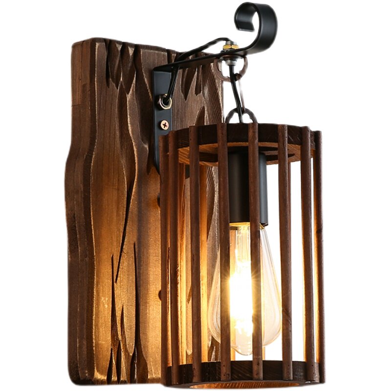 Chinese retro nostalgic boat wooden wall lamp, restaurant creative balcony corridor antique tea room decorative wall lamp - Lighting Fixtures | CHEERFUL Kenya image 5