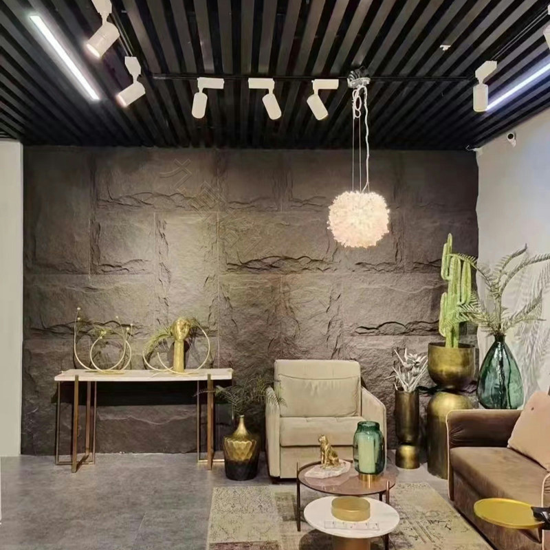 PU stone skin background wall, mushroom stone large board lightweight PU imitation cultural stone exterior wall brick, natural antique brick ultra-thin wall panel - PU Stone | CHEERFUL Kenya