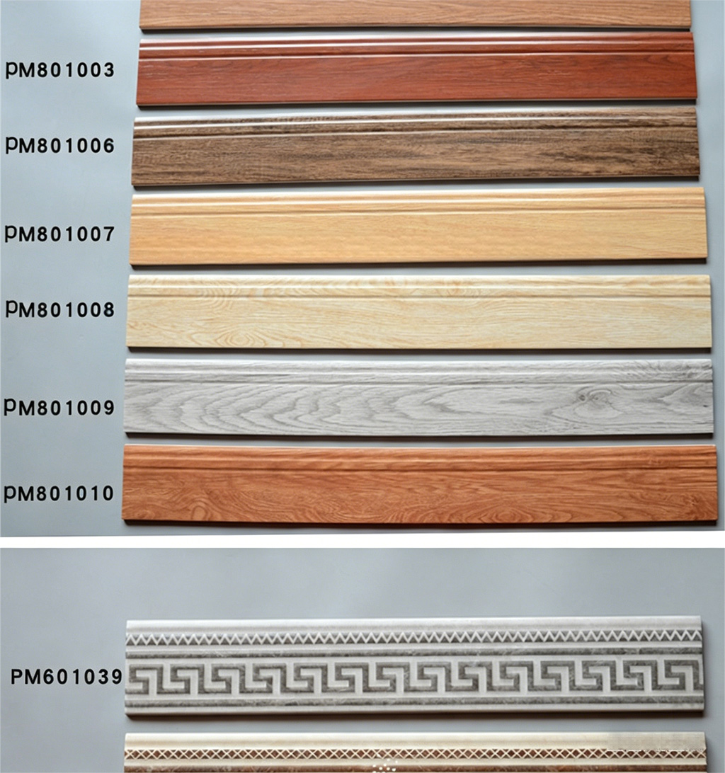 Skirting tiles, antique-style cement floor skirting, corner line, white wainscot - Flooring | CHEERFUL Kenya image 3 detail view