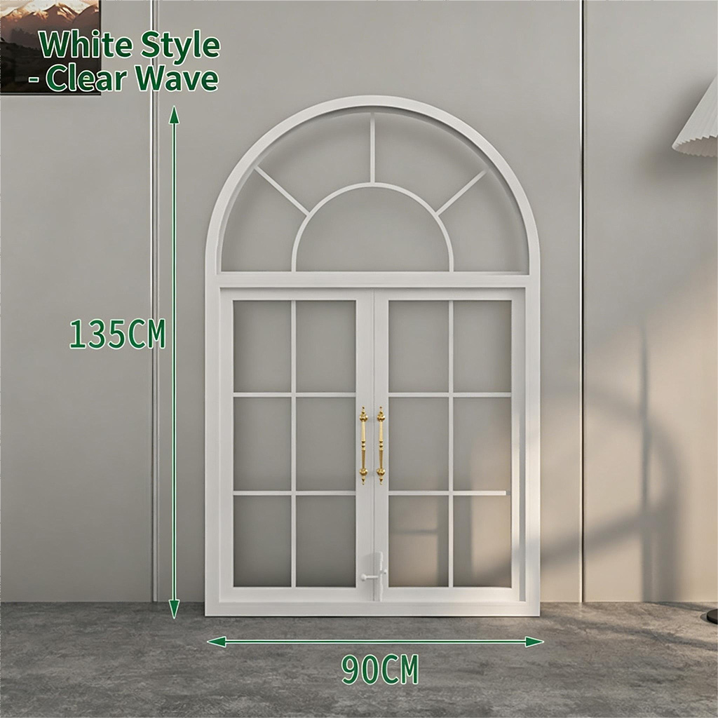 French-style vintage wrought iron casement windows, dining room metal arched floor-to-ceiling windows, study loft skylight glass windows - Door/Window | CHEERFUL Kenya image 2 detail view
