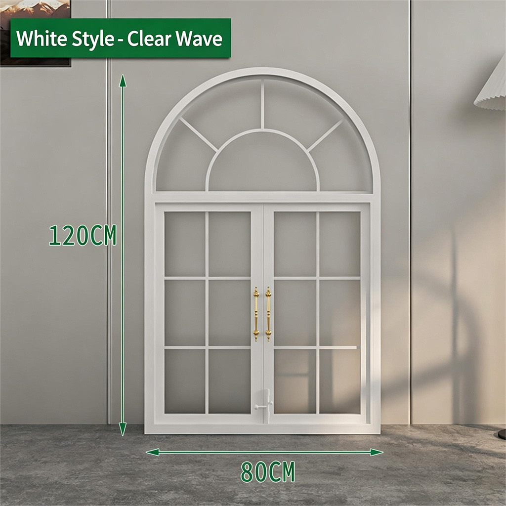 French-style vintage wrought iron casement windows, dining room metal arched floor-to-ceiling windows, study loft skylight glass windows - Door/Window | CHEERFUL Kenya image 4 detail view