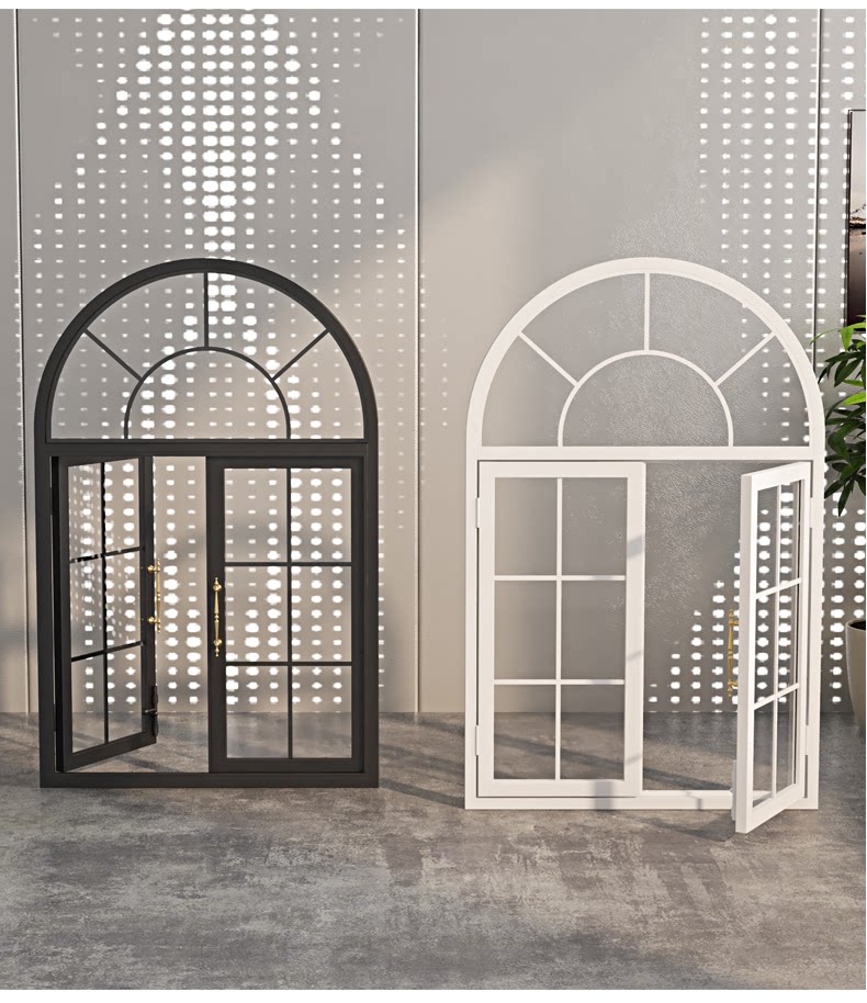 French-style vintage wrought iron casement windows, dining room metal arched floor-to-ceiling windows, study loft skylight glass windows - Door/Window | CHEERFUL Kenya image 5 detail view