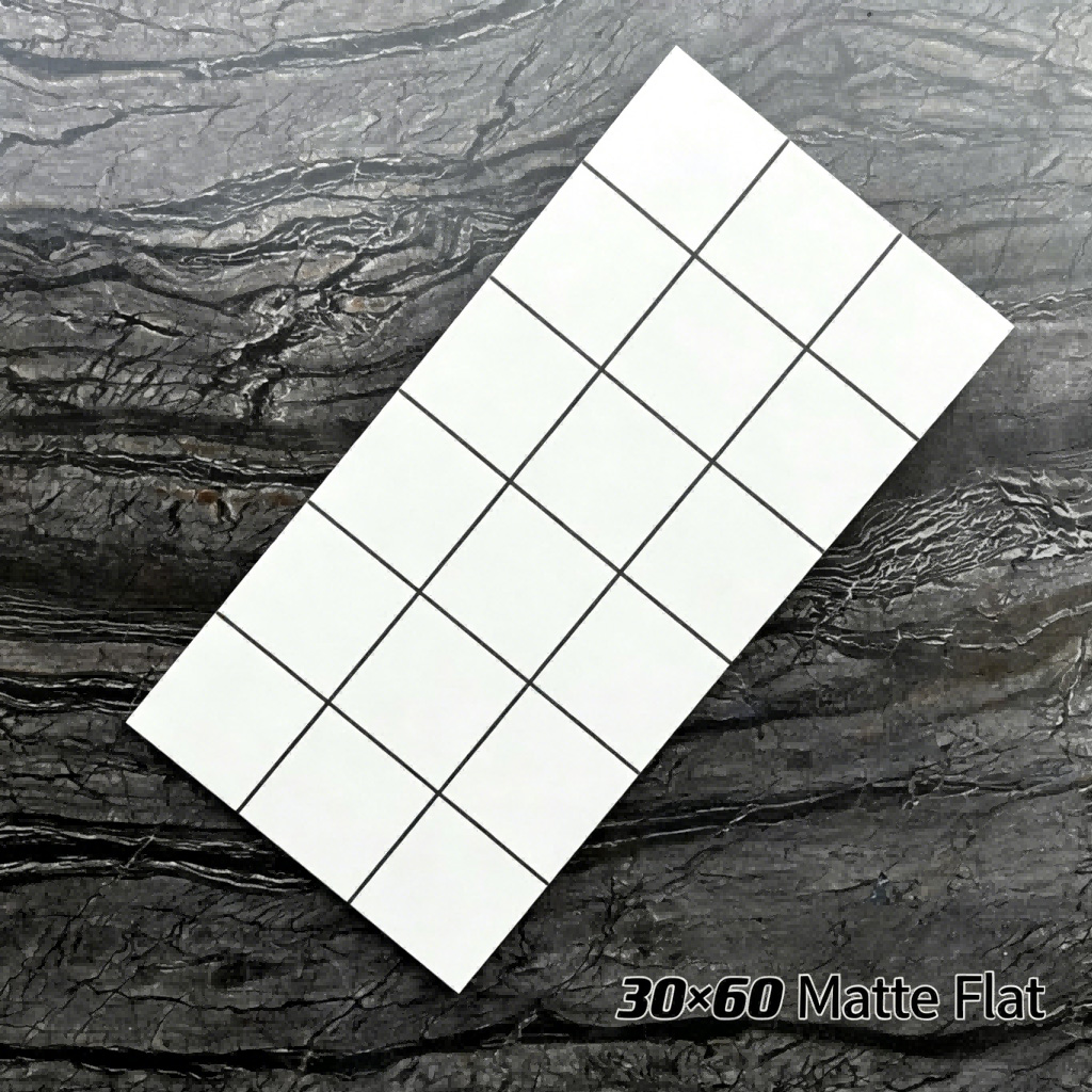 Nordic kitchen and bathroom tiles, checkered wall tiles, cafeteria and dining hall white ceramic tiles - Tile(Small Stone) | CHEERFUL Kenya image 3 detail view