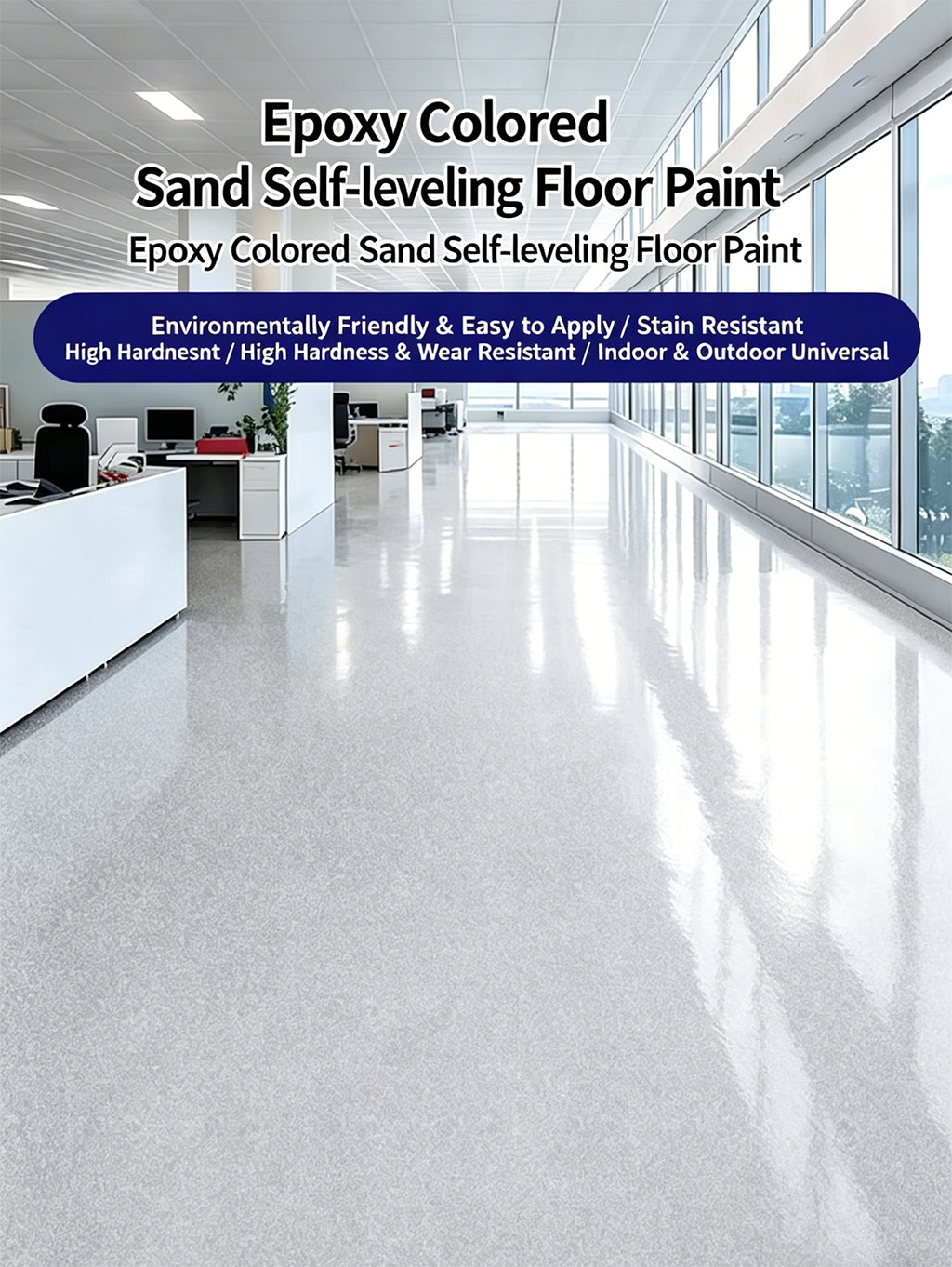 Epoxy colored sand self-leveling cement floor paint, anti-slip and wear-resistant resin paint imitating marble tiles - Panels / Coating | CHEERFUL Kenya image 2