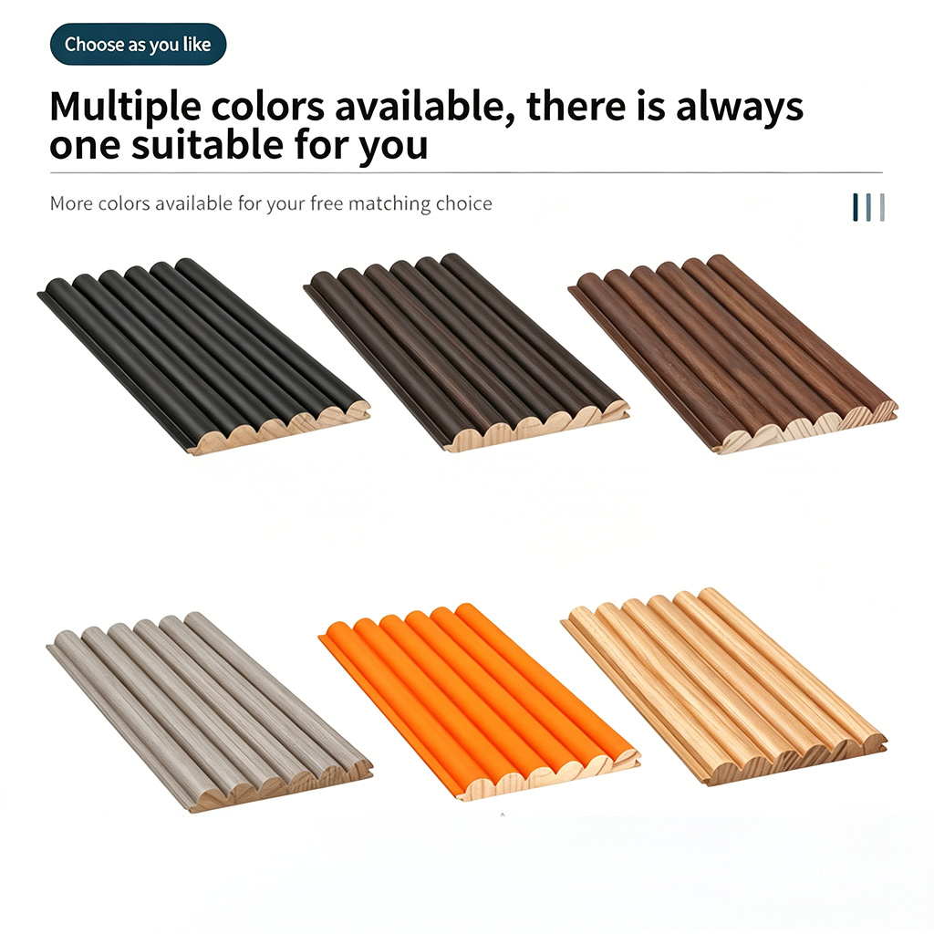 Solid wood grating board, wooden grating wall panel, TV background wall decoration, concave convex isolation small Great Wall board grid - Panels / Coating | CHEERFUL Kenya image 11 detail view