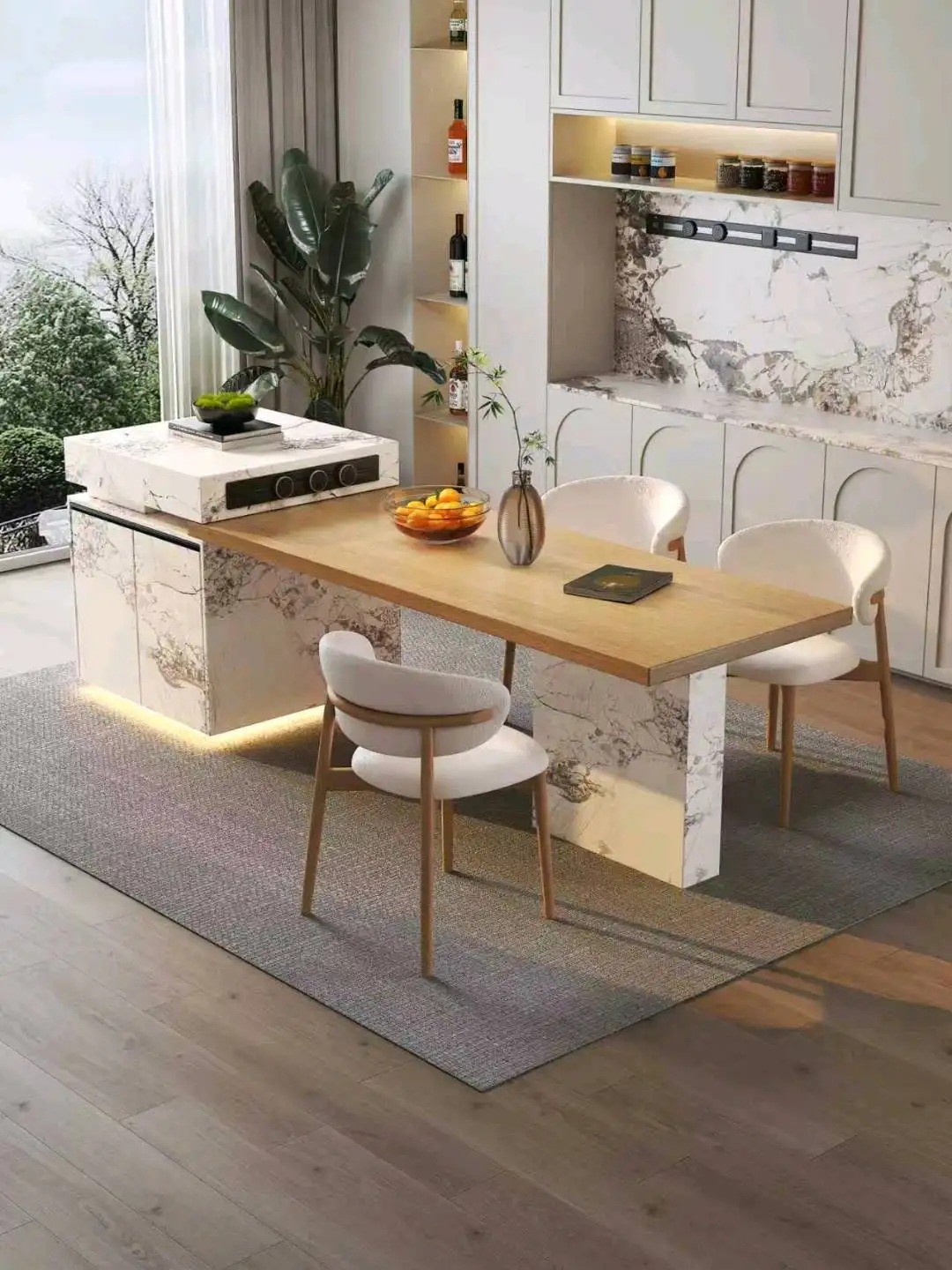 Island Table High-Low Series - Custom Kitchen Cabinets & Countertop | CHEERFUL Kenya image 4 detail view