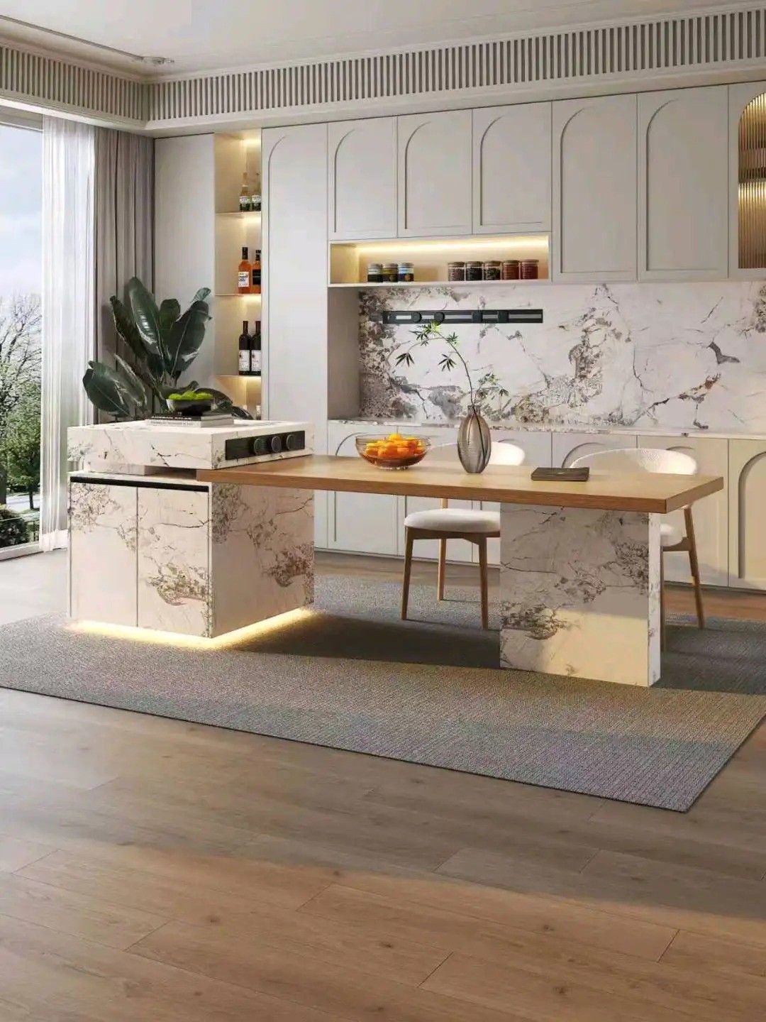 Island Table High-Low Series - Custom Kitchen Cabinets & Countertop | CHEERFUL Kenya image 5 detail view