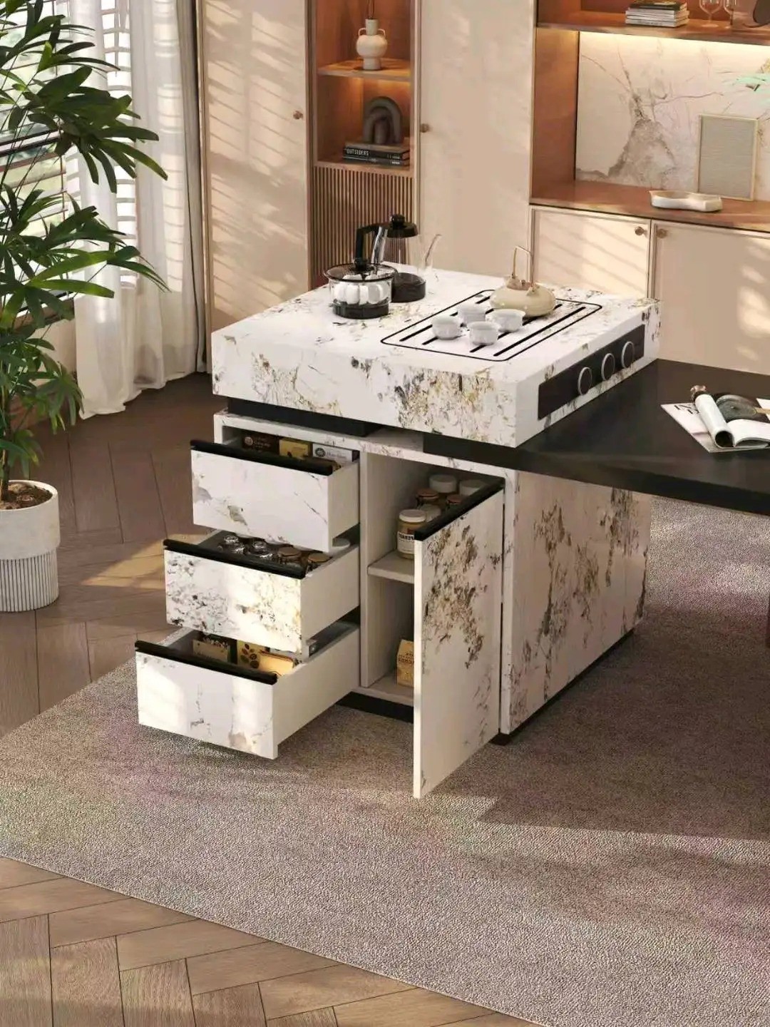 Island Table High-Low Series - Custom Kitchen Cabinets & Countertop | CHEERFUL Kenya image 22 detail view