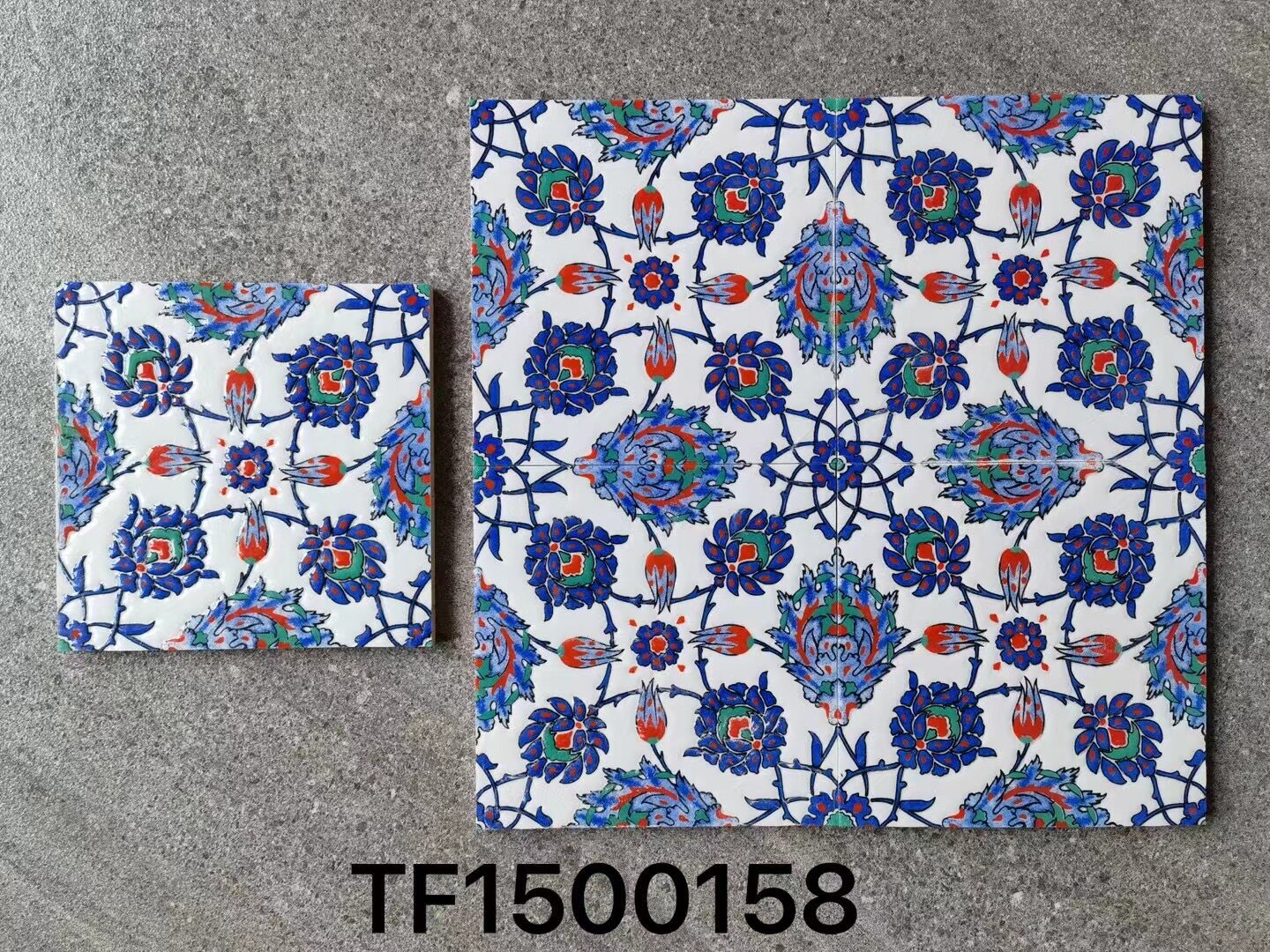 Nordic retro glazed glossy surface art small flower brick 150x150mm - Tile(Small Stone) | CHEERFUL Kenya image 13 detail view