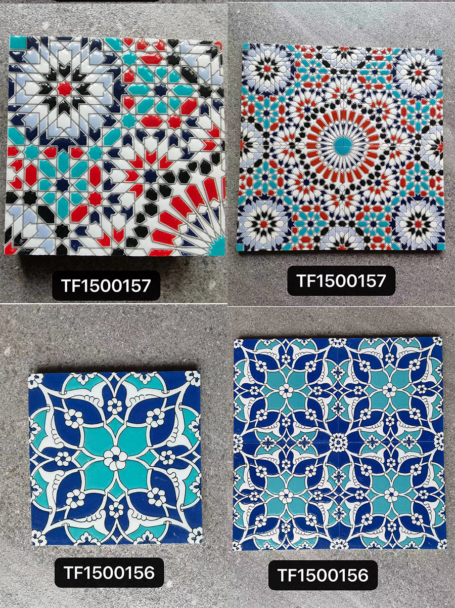 Nordic retro glazed glossy surface art small flower brick 150x150mm - Tile(Small Stone) | CHEERFUL Kenya image 24 detail view