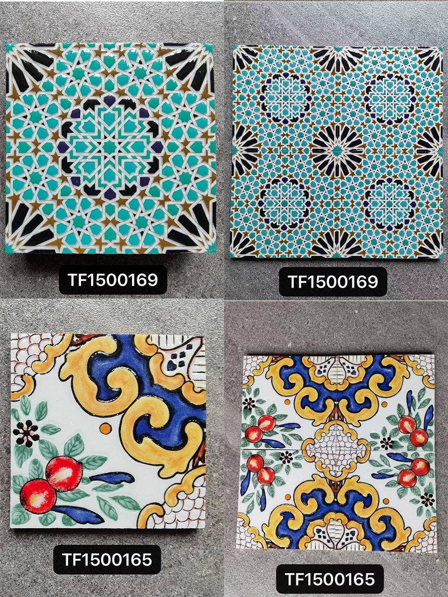 Nordic retro glazed glossy surface art small flower brick 150x150mm - Tile(Small Stone) | CHEERFUL Kenya image 28 detail view