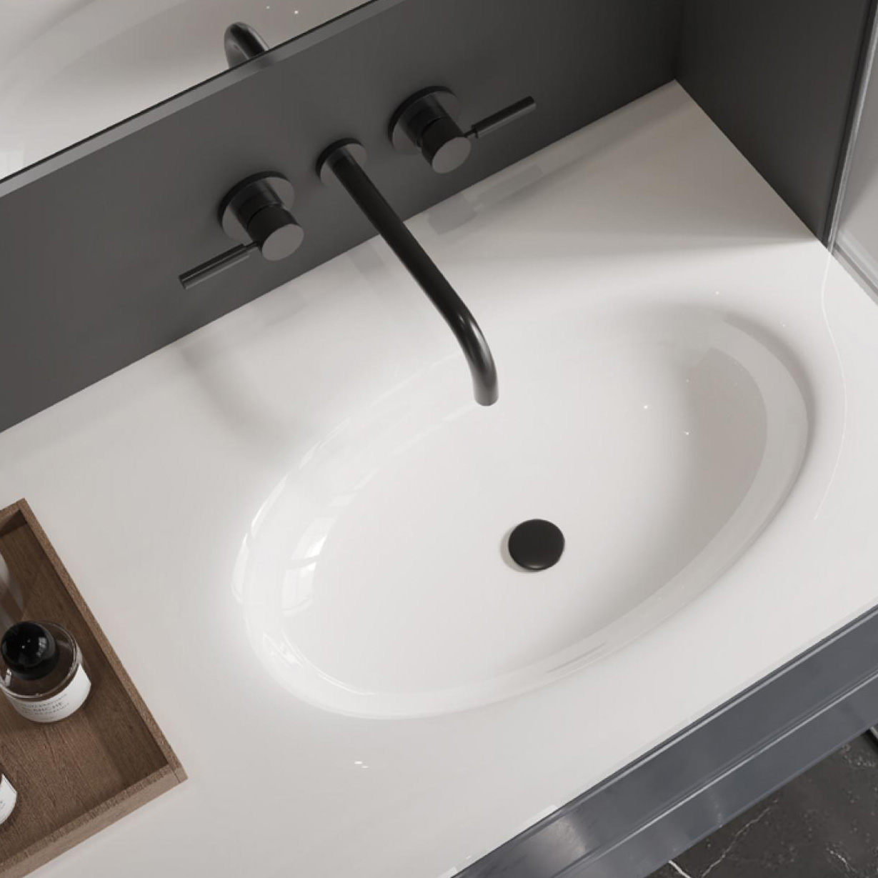 Sintered stone hot-bent integrated washbasin - Sanitary Ware | CHEERFUL Kenya image 2