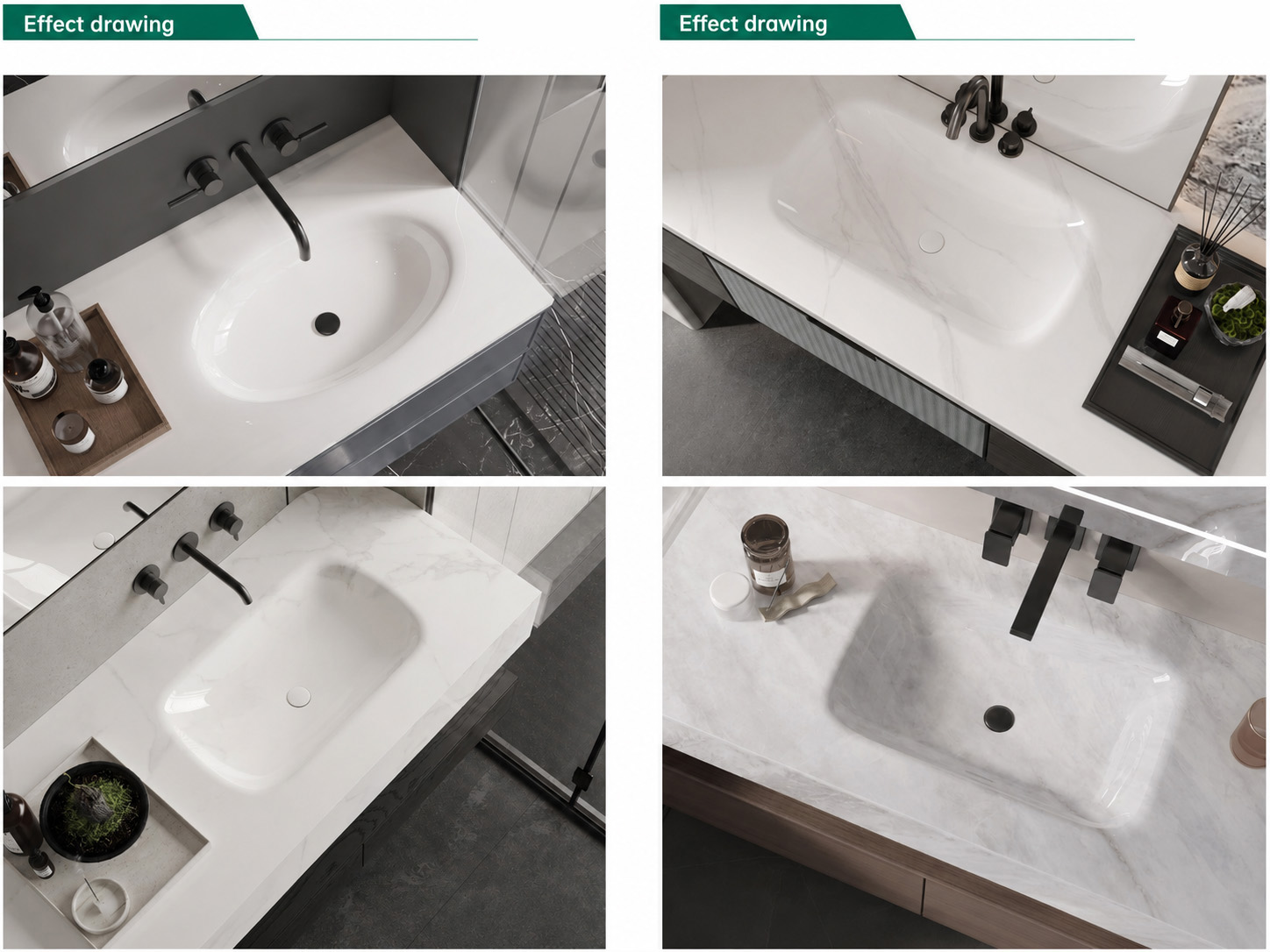 Sintered stone hot-bent integrated washbasin - Sanitary Ware | CHEERFUL Kenya detail view