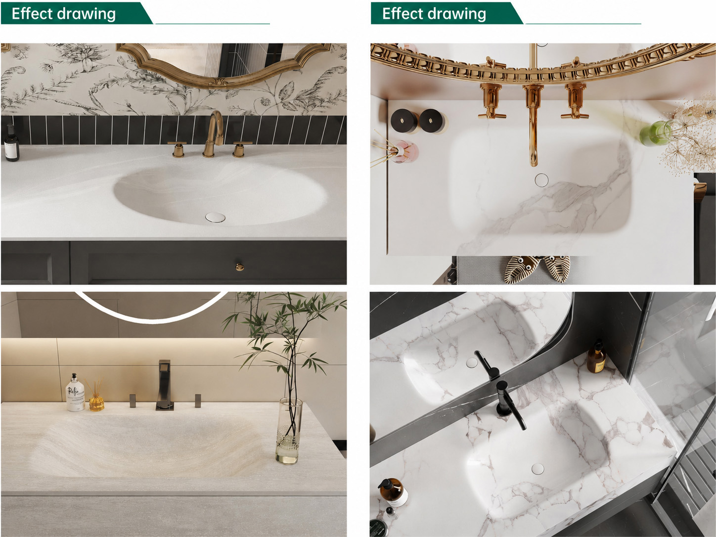 Sintered stone hot-bent integrated washbasin - Sanitary Ware | CHEERFUL Kenya image 3 detail view